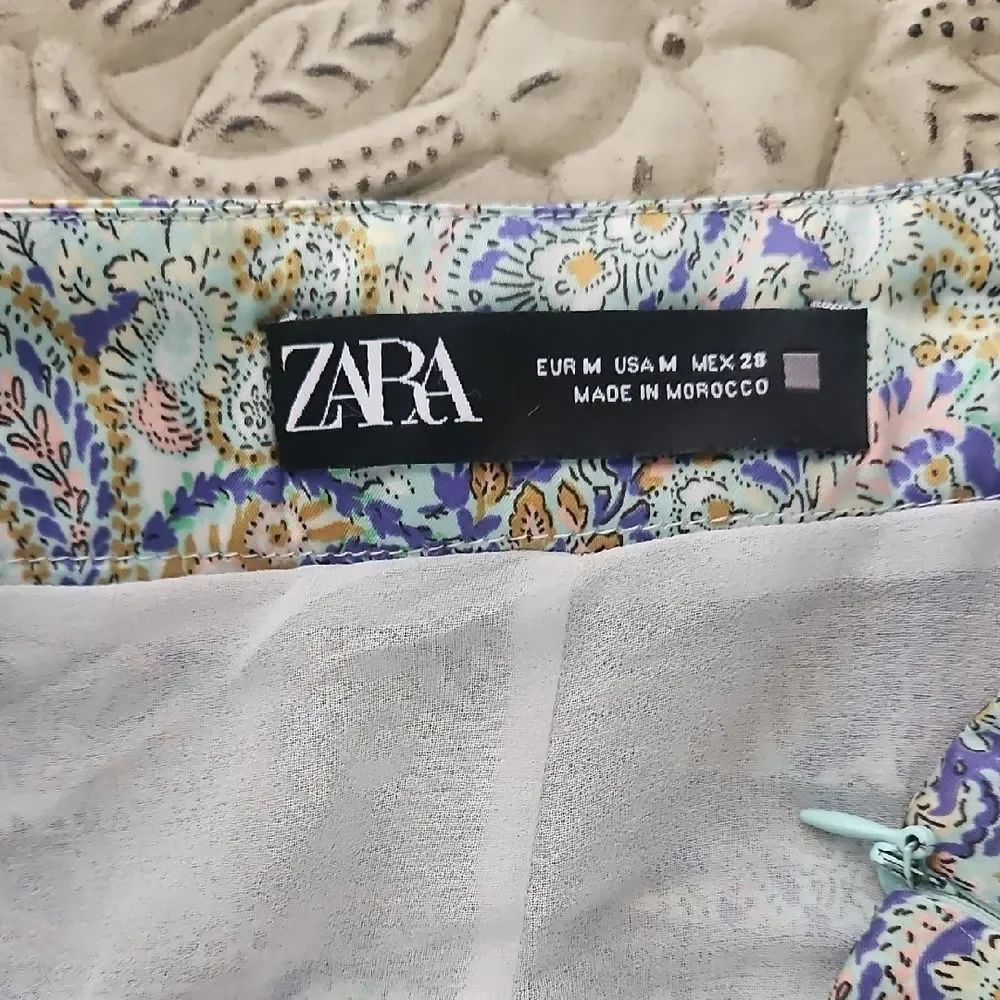 Floral Ruffle Skirt - Blue and Green
